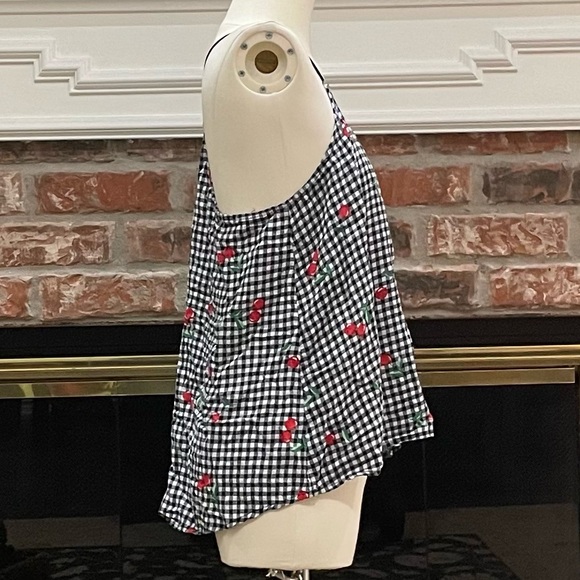 SOLD Vintage Y2K checkered cherry print spaghetti strap tank top / S / EUC - Picture 4 of 9